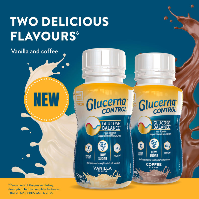 Glucerna meal replacement shake coffee flavour 220ml, imported from the UK