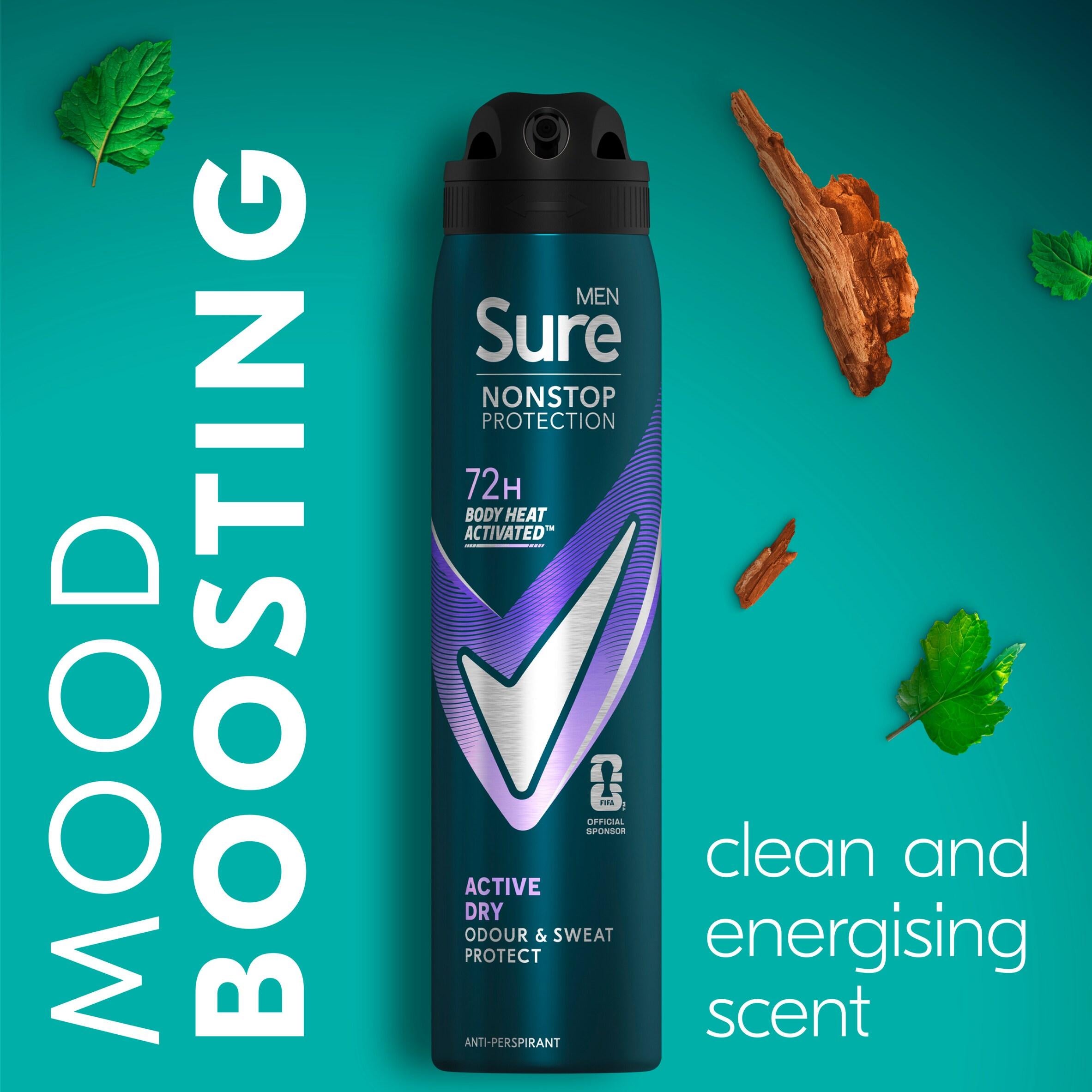 Sure Men Active Dry antiperspirant deodorant 250ml, UK version