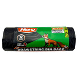 Hero Drawstring Bin Bags 75-85L 12 pack , UK version