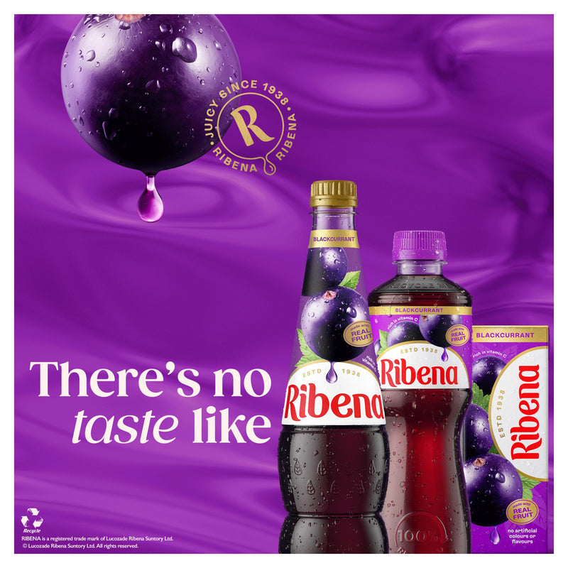 Ribena blackcurrant juice drink cartons 6x250ml, imported from the UK