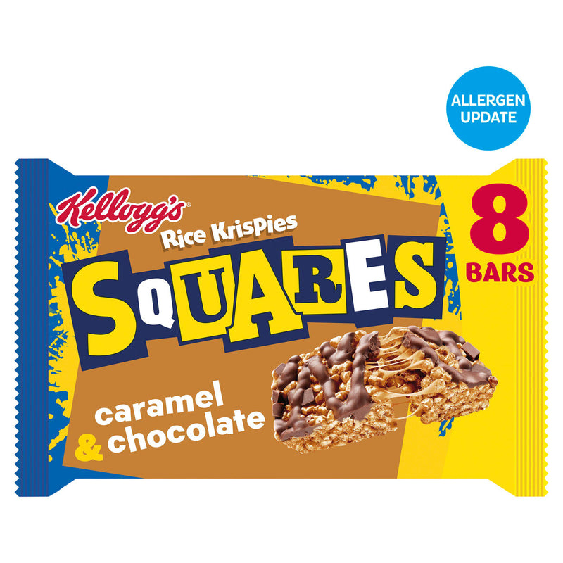 Kellogg's Rice Krispies Squares caramel chocolate snack bars 8x36g - British product