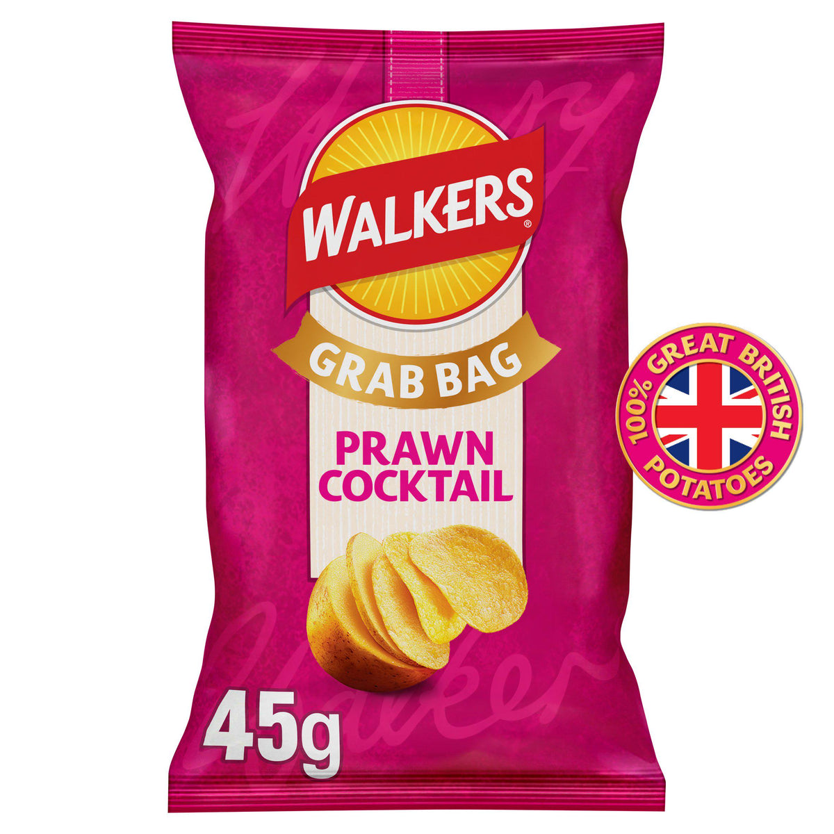 Walkers Prawn Cocktail potato crisps 45g (British brand)