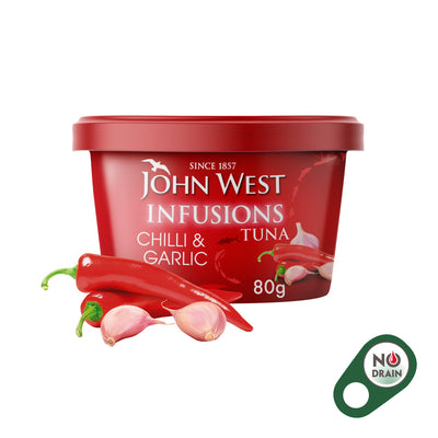 Sainsburys John West Chilli & Garlic No Drain Tuna Infusions 80g- Buy online at McGrocer