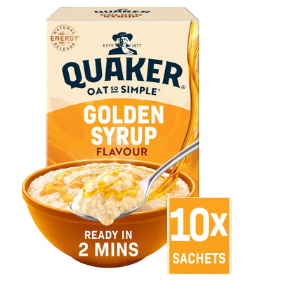 Sainsburys Quaker Oat So Simple Golden Syrup Porridge Sachets 10x36g- Buy online at McGrocer