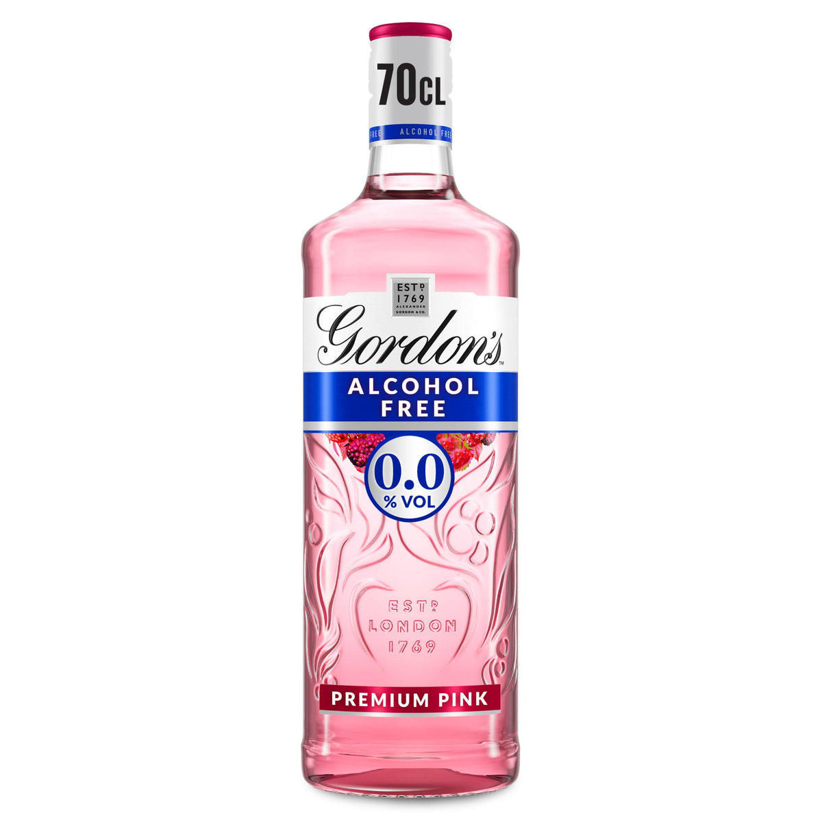Gordon's Premium Pink 0.0% alcohol free spirit 70cl (British brand)