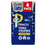 Princes Tuna Chunks in Sunflower Oil 4x145g, imported from the UK