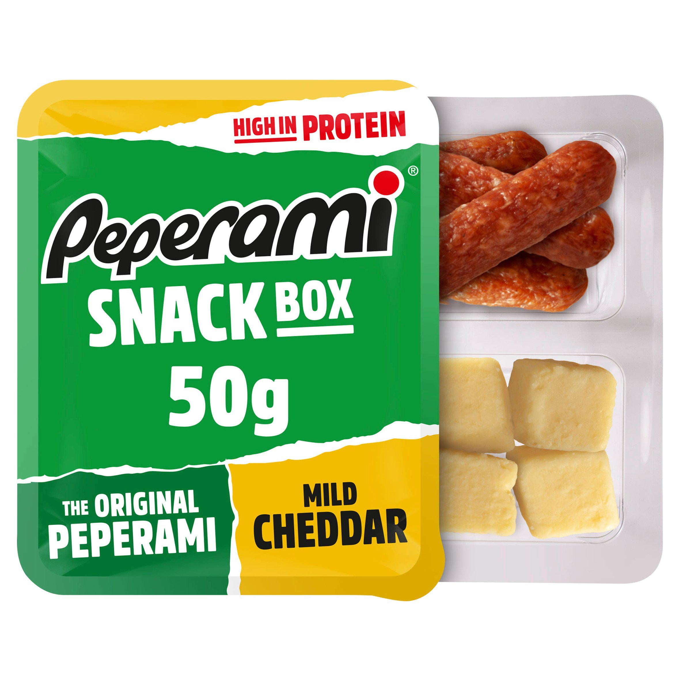 Peperami snack box original and cheese 50g, imported from the UK