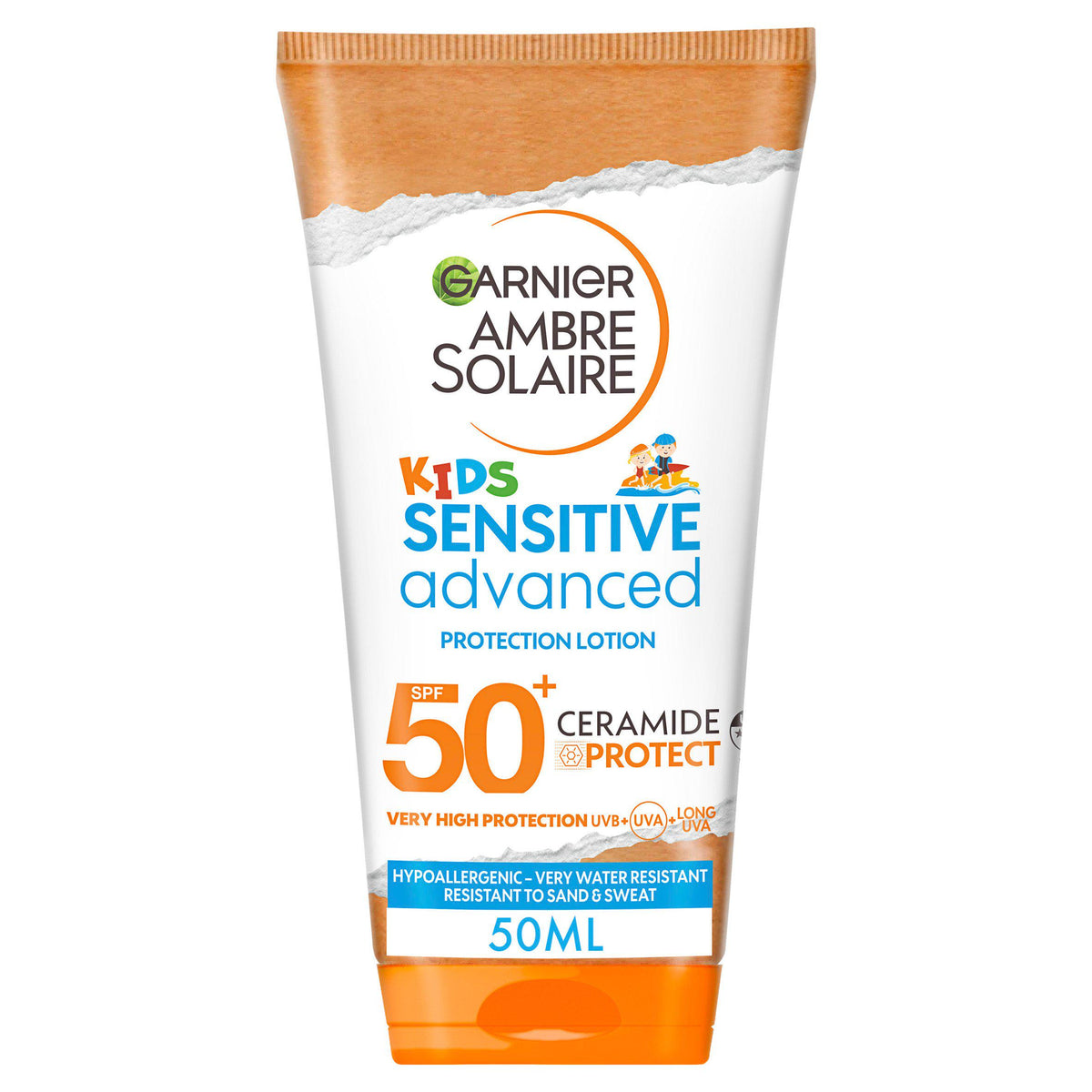 Garnier Ambre Solaire Kids sensitive sun cream SPF 50+ 175ml, UK version
