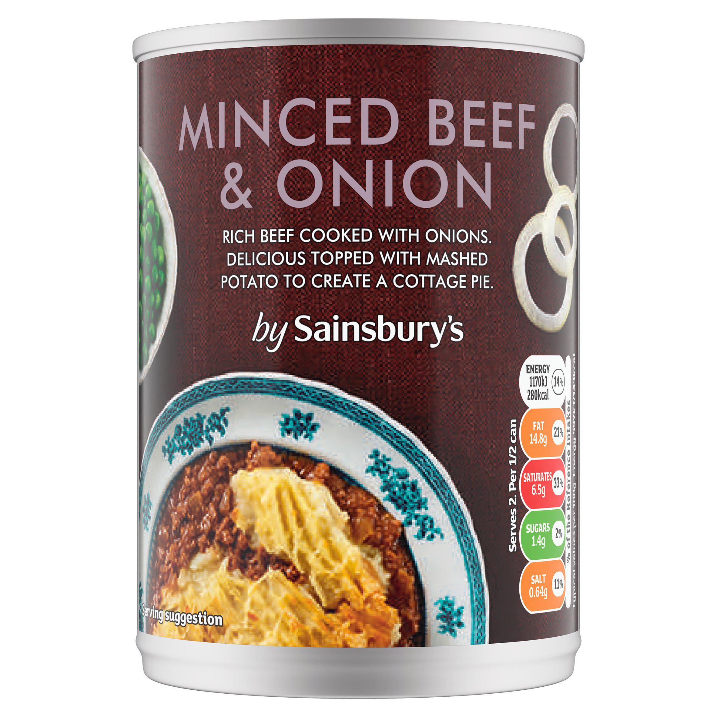 Sainsbury's Minced Beef & Onion canned 392g - British product