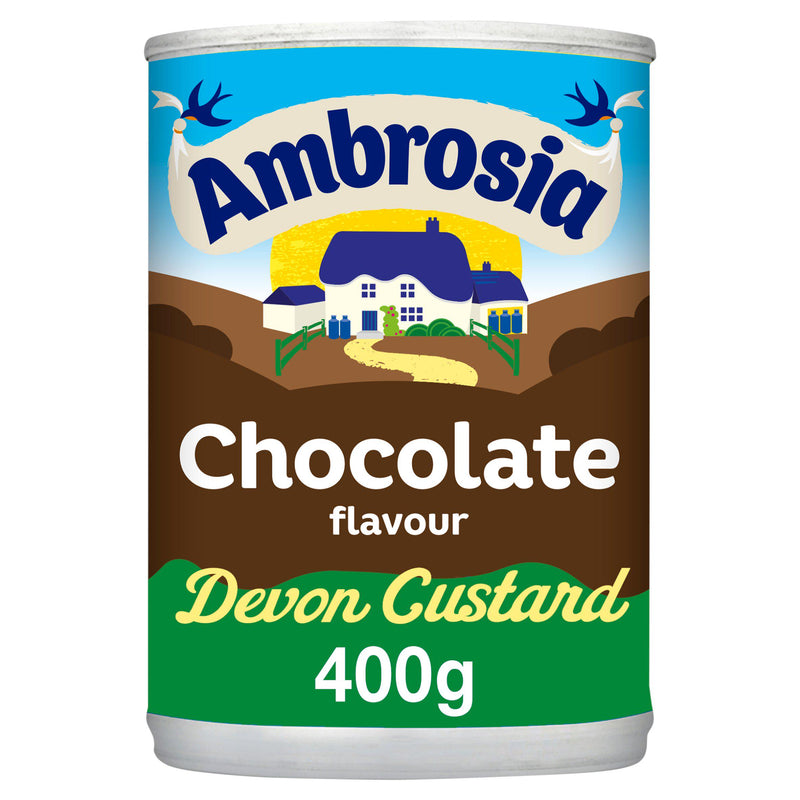 Ambrosia chocolate custard dessert 400g can, imported from the UK