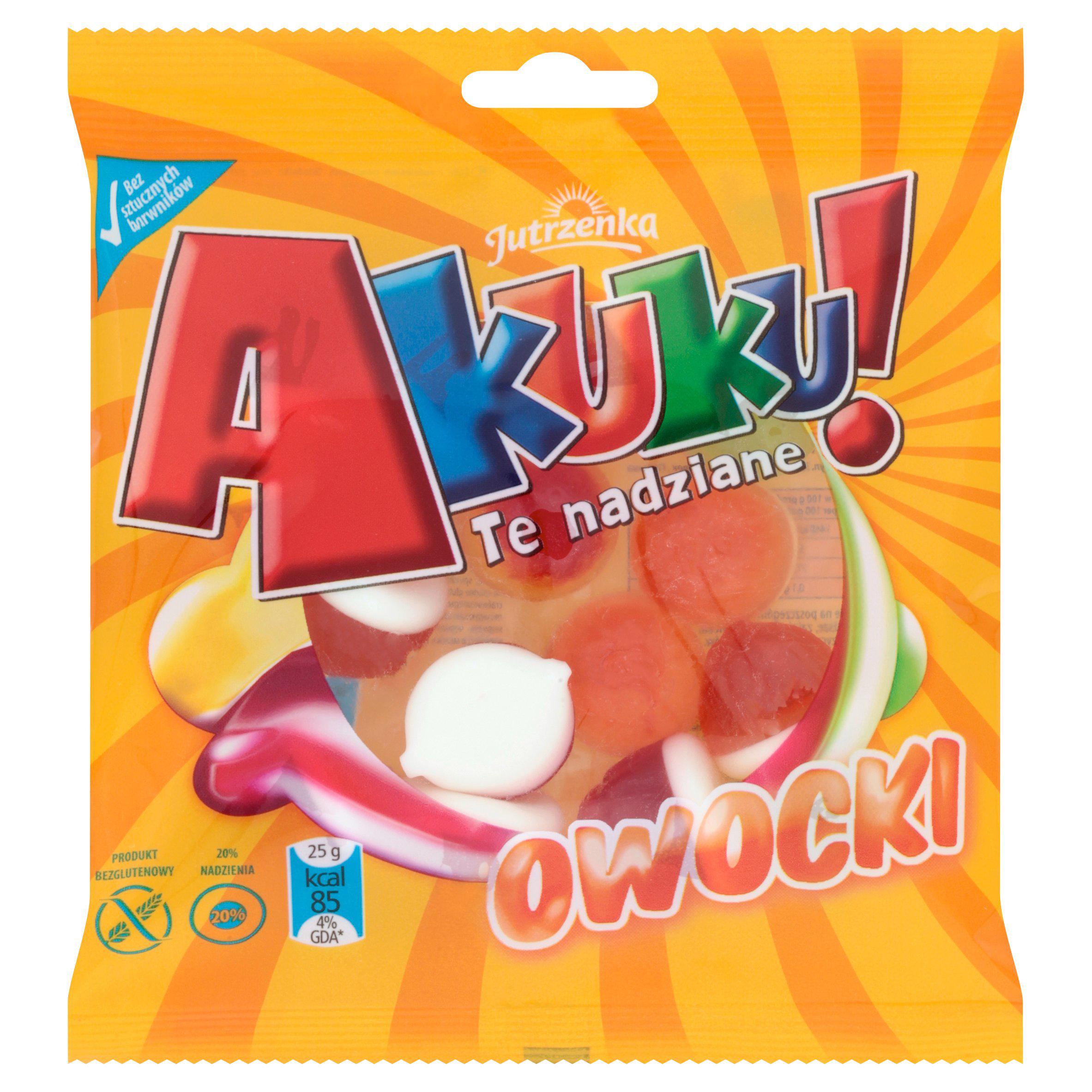 Akuku Owocki Jellies Jelly Fruit Filled 90g Pack - British product