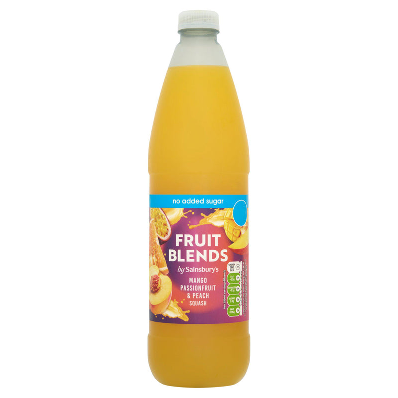 Sainsbury's fruit squash mango passionfruit peach 1L (British brand)