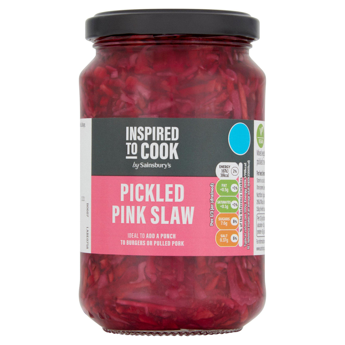 Sainsbury's Pickled Pink Slaw 340g jar - British product