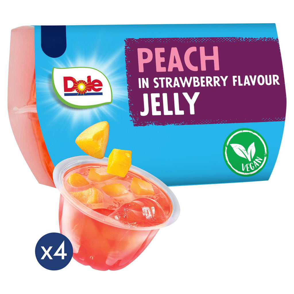 Dole Peach In Strawberry Jelly Fruit Snacks 4x123g