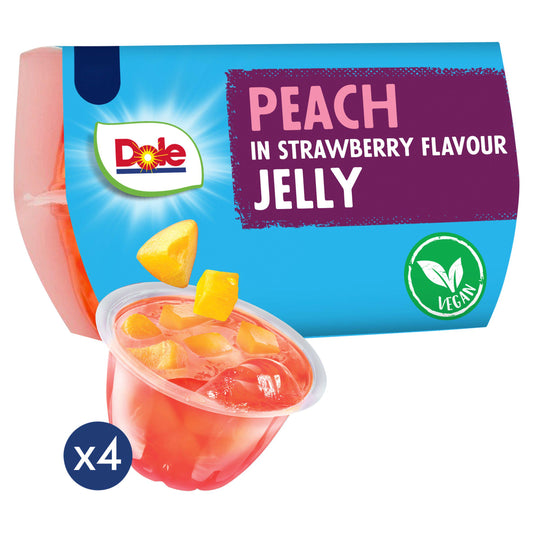 Dole Peach In Strawberry Jelly Fruit Snacks 4x123g GOODS Sainsburys   