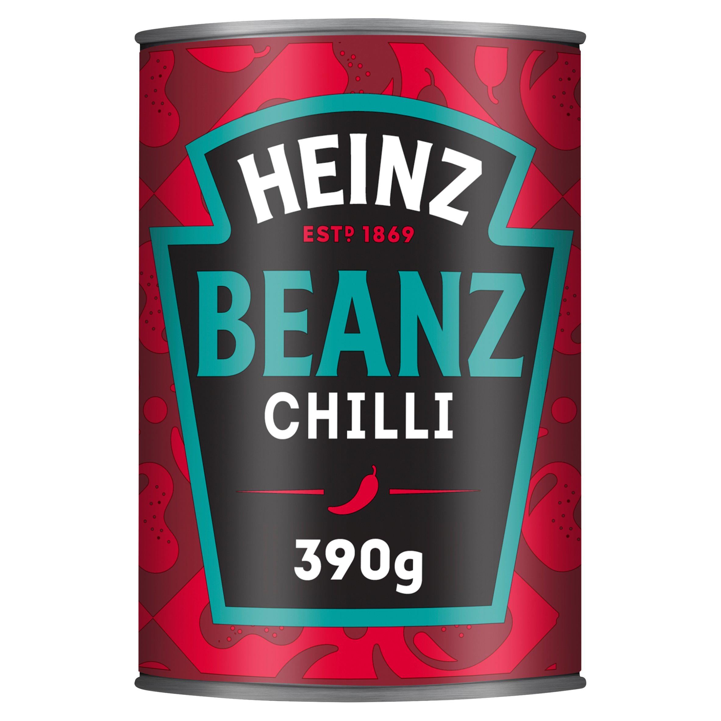 Heinz baked beans fiery chilli 390g, imported from the UK
