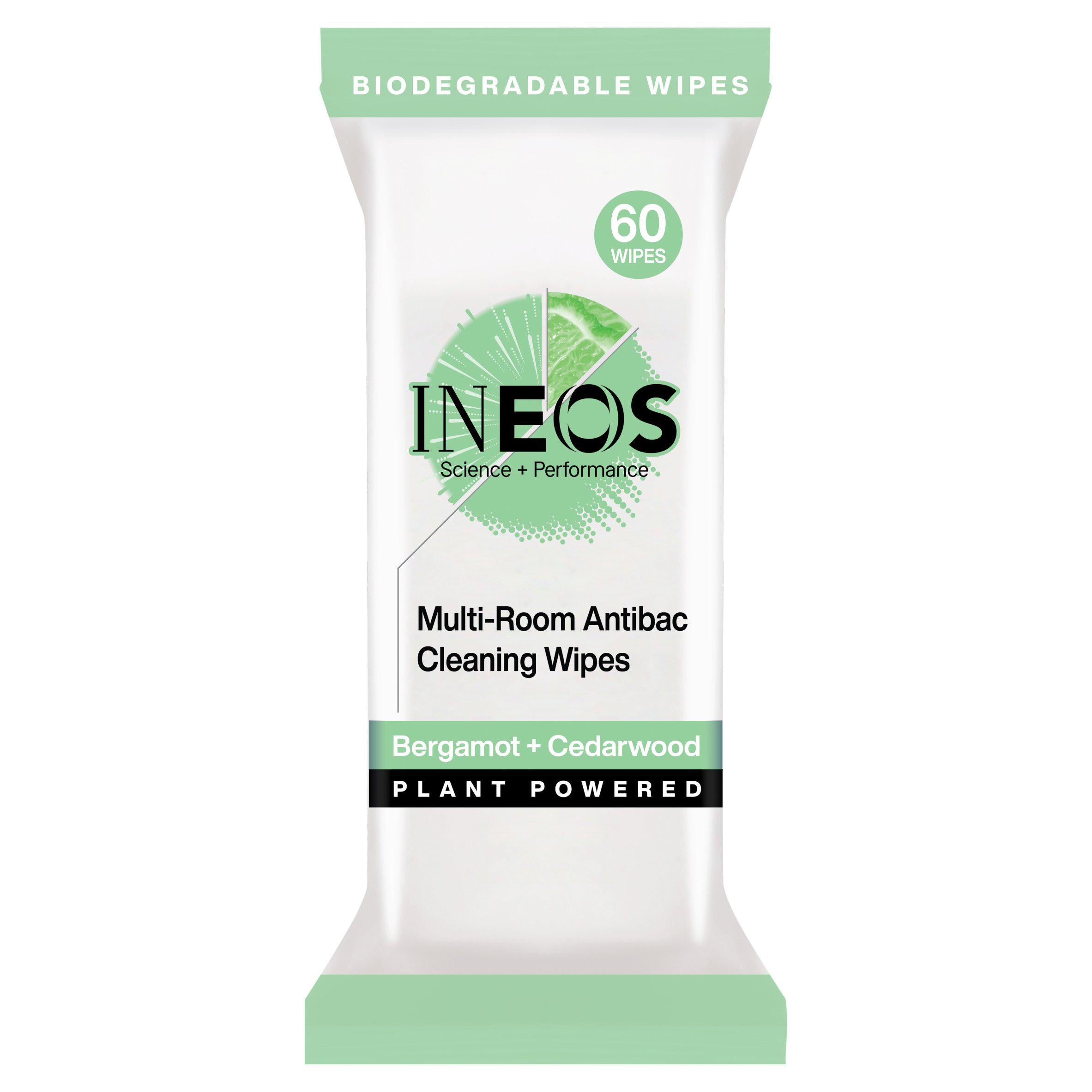 Ineos Antibac multi-room surface wipes Bergamot Cedarwood - British product