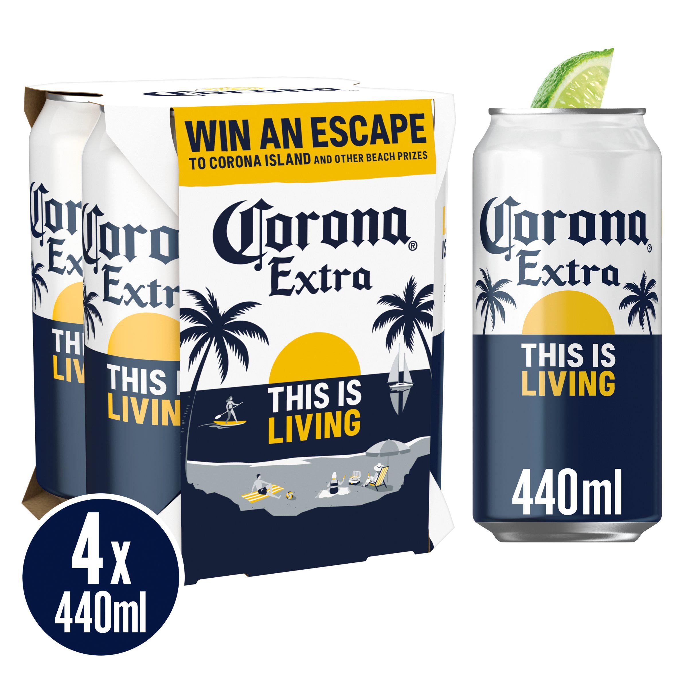 Corona Extra lager beer 4x440ml cans - British product