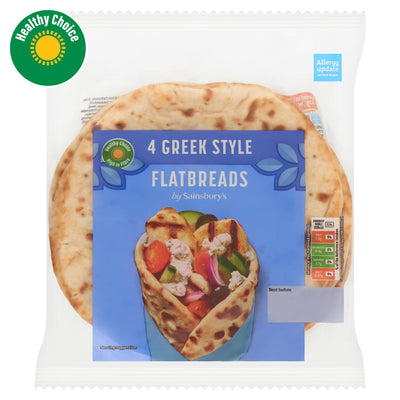 Sainsburys Sainsbury's Greek Style Flatbreads 4 Pack 320g- Buy online at McGrocer