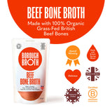 Borough Broth grass fed organic beef bone broth 324g (British brand)