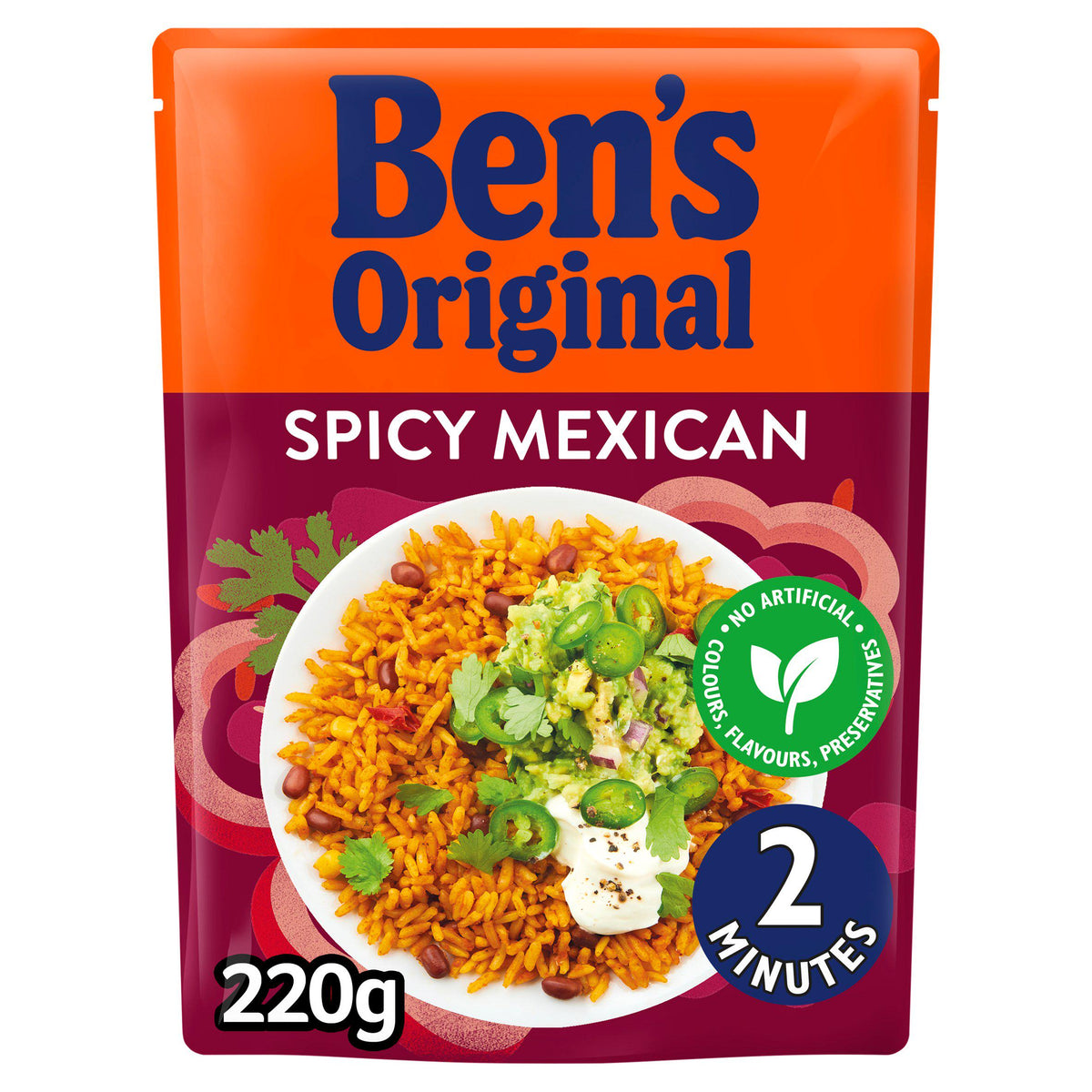 Ben's Original spicy Mexican microwave rice 220g pouch - British product