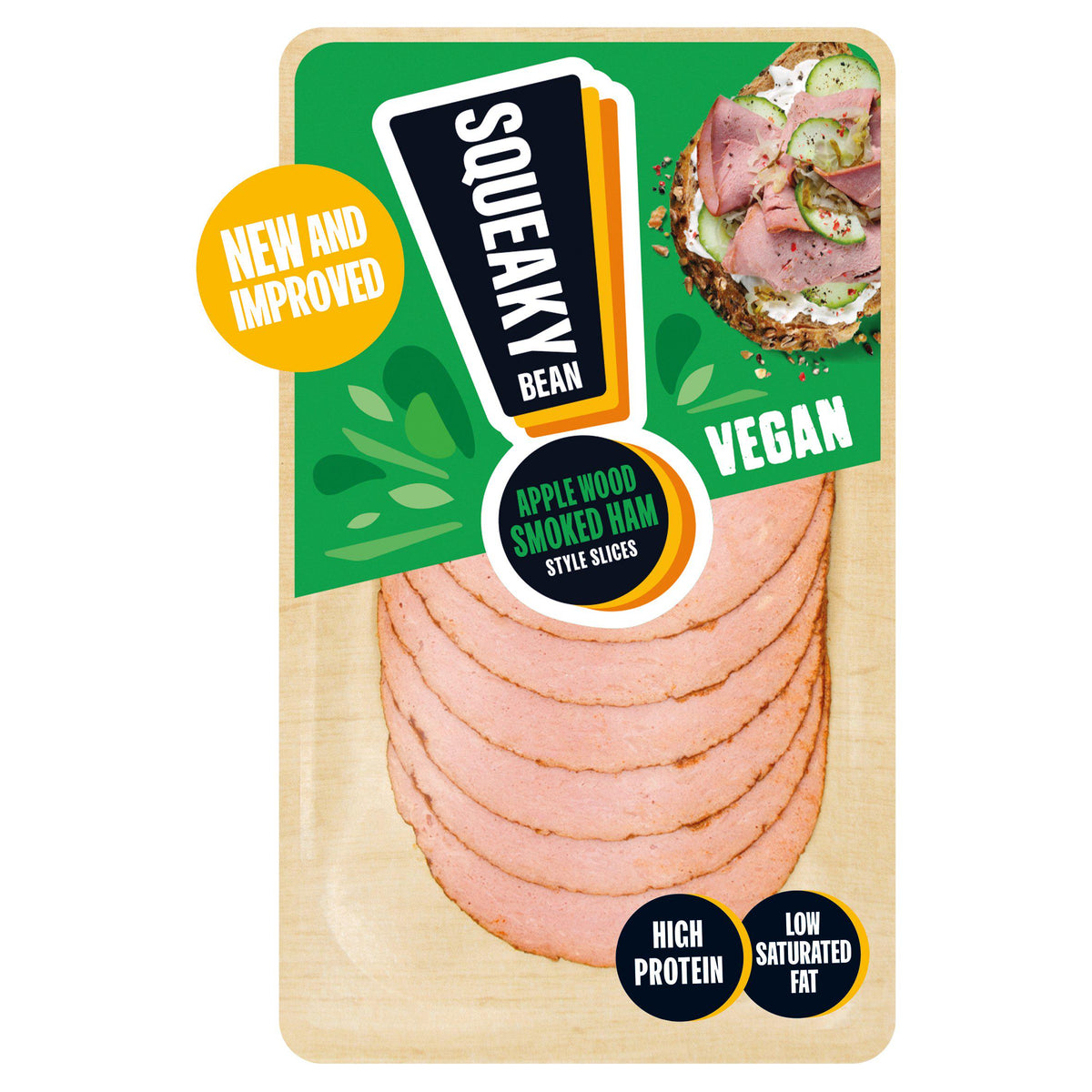 Squeaky Bean Applewood Smoked Ham Style Slices 80g (British brand)