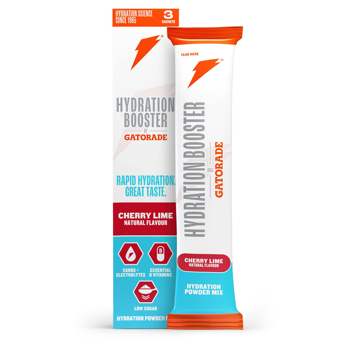 Gatorade Hydration Booster cherry lime sachets 3 x 13.5g - British product