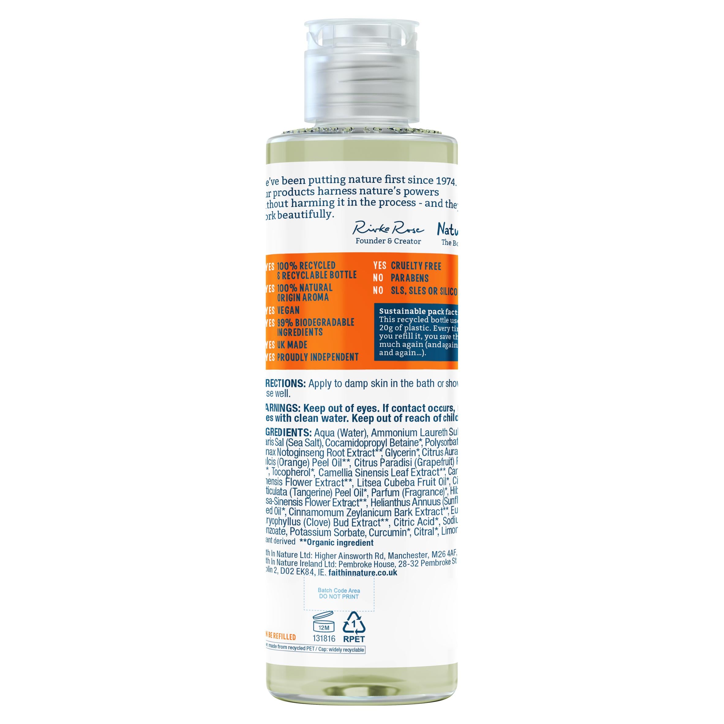 Faith in Nature Grapefruit Orange body wash 300ml - British product