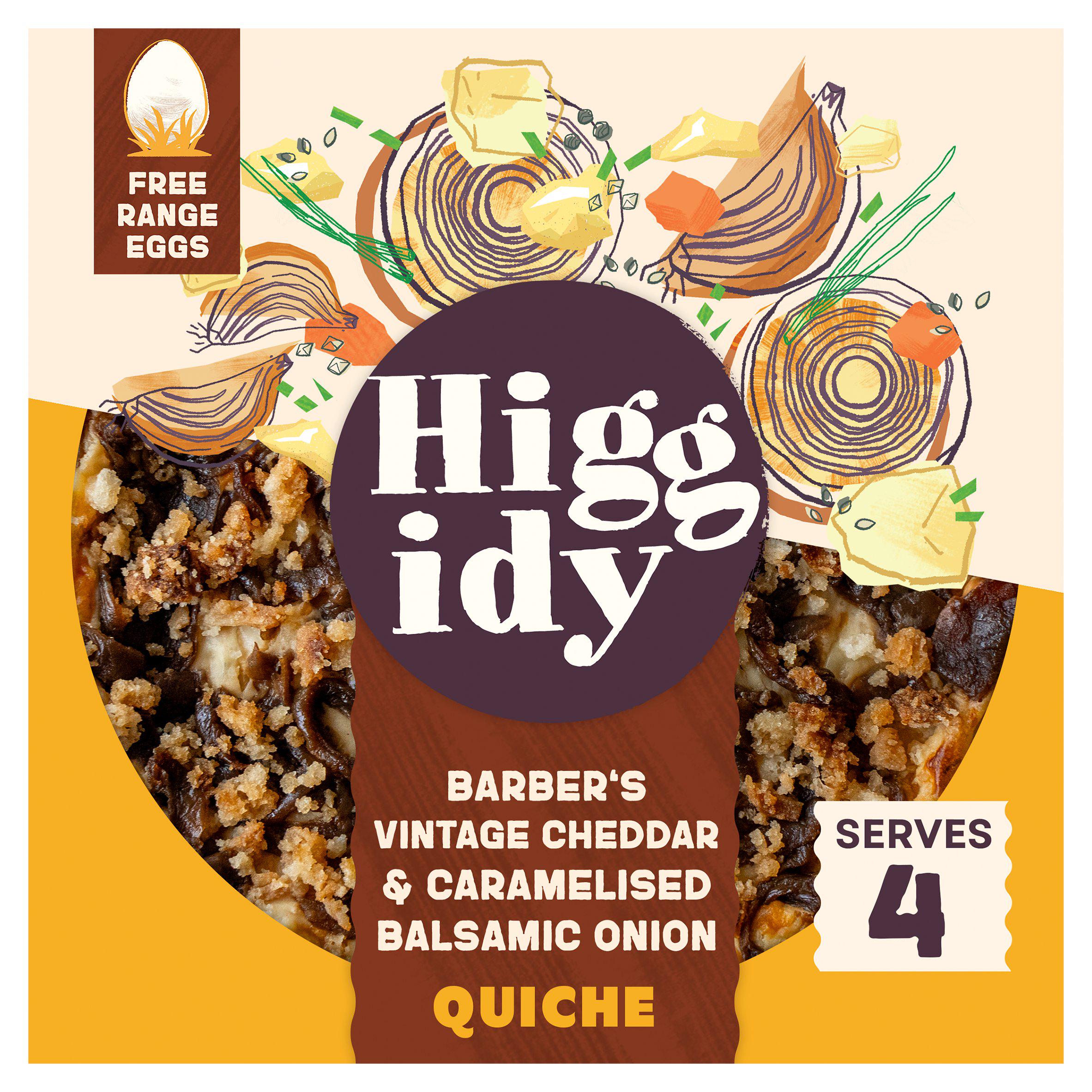 Higgidy 400g Barber's Vintage Cheddar & Caramelised Balsamic Onion Quiche