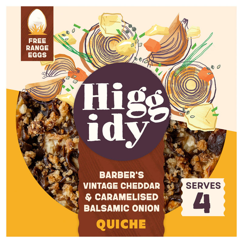 Higgidy 400g Barber's Vintage Cheddar & Caramelised Balsamic Onion Quiche