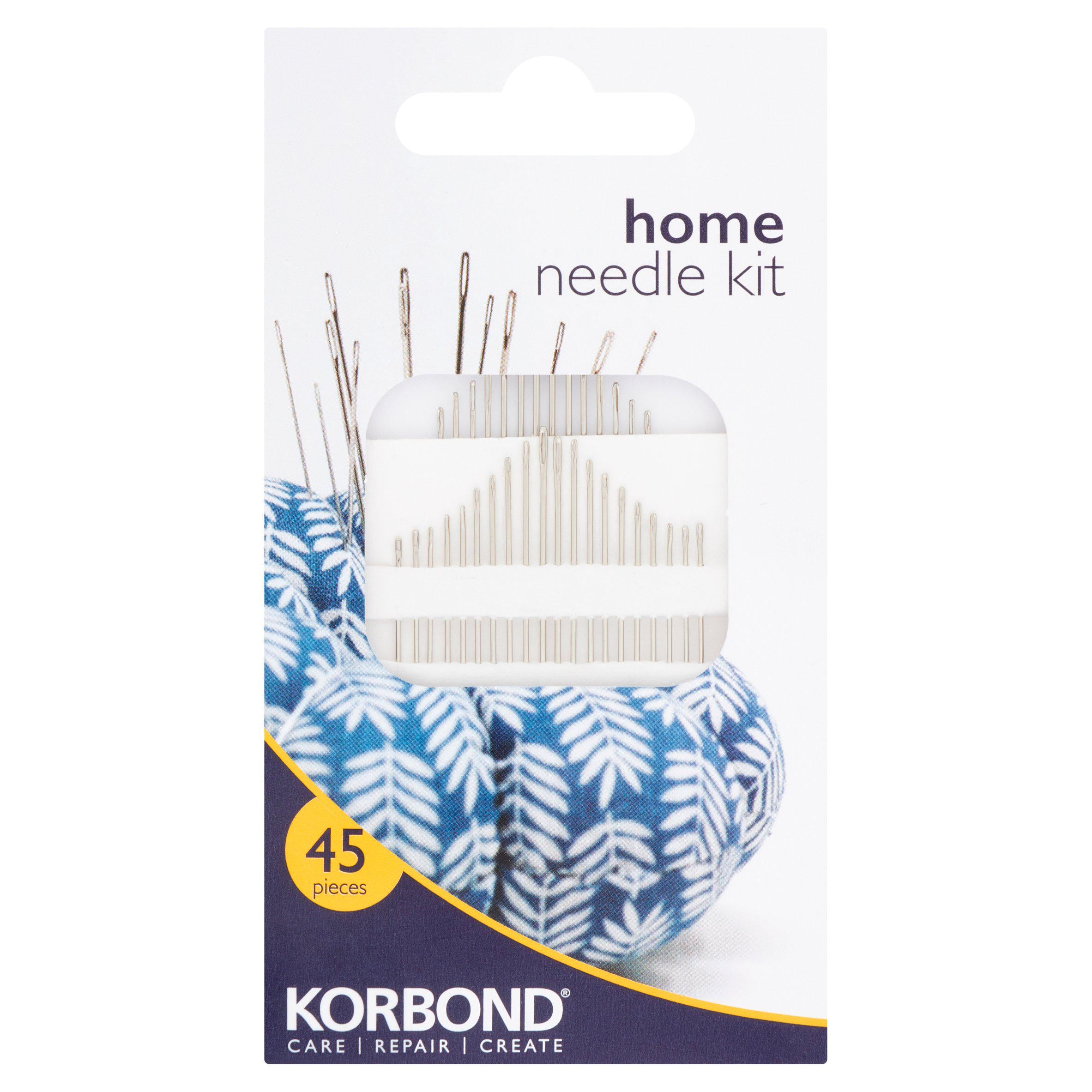 Korbond home needle kit with assorted sewing needles, UK version