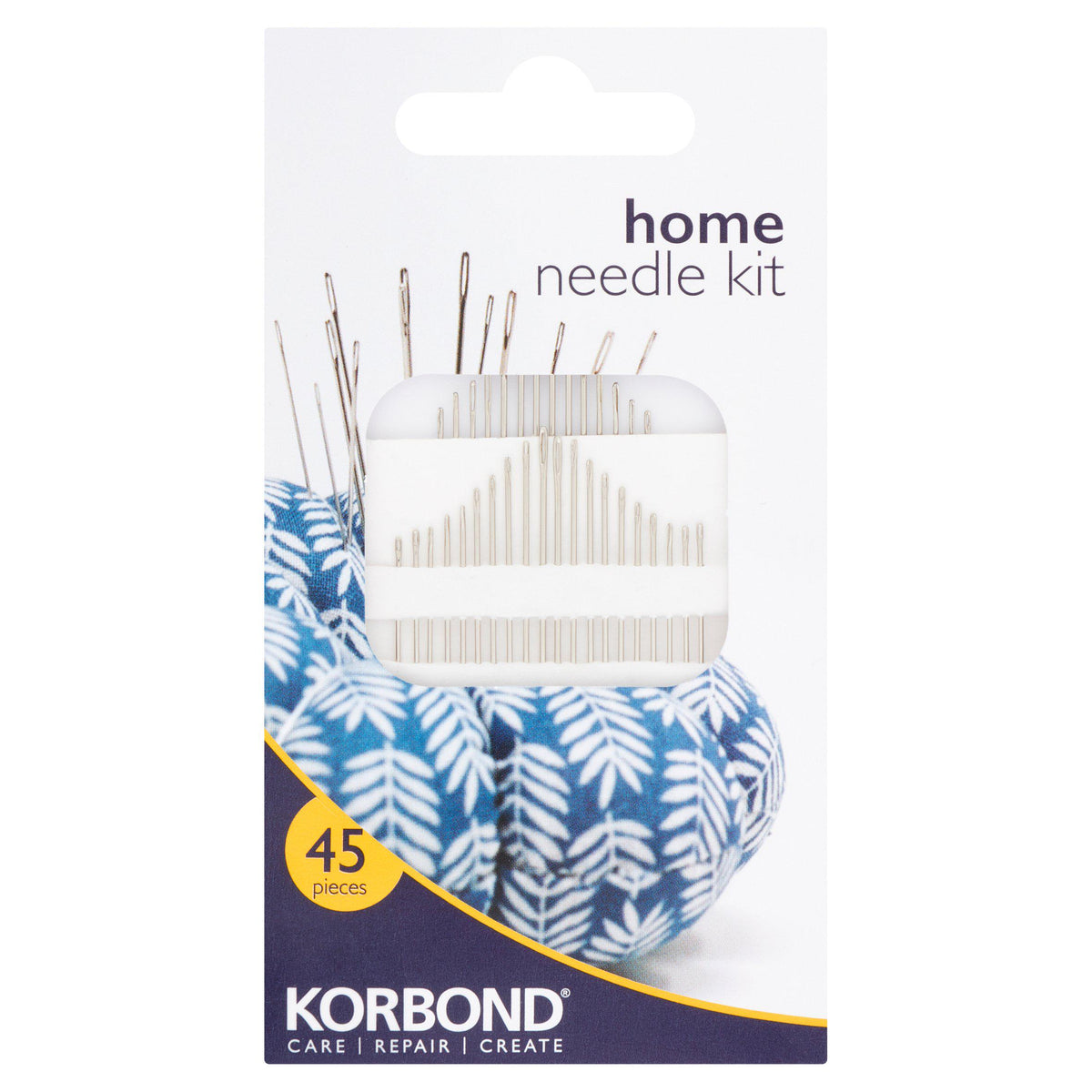 Korbond home needle kit with assorted sewing needles, UK version