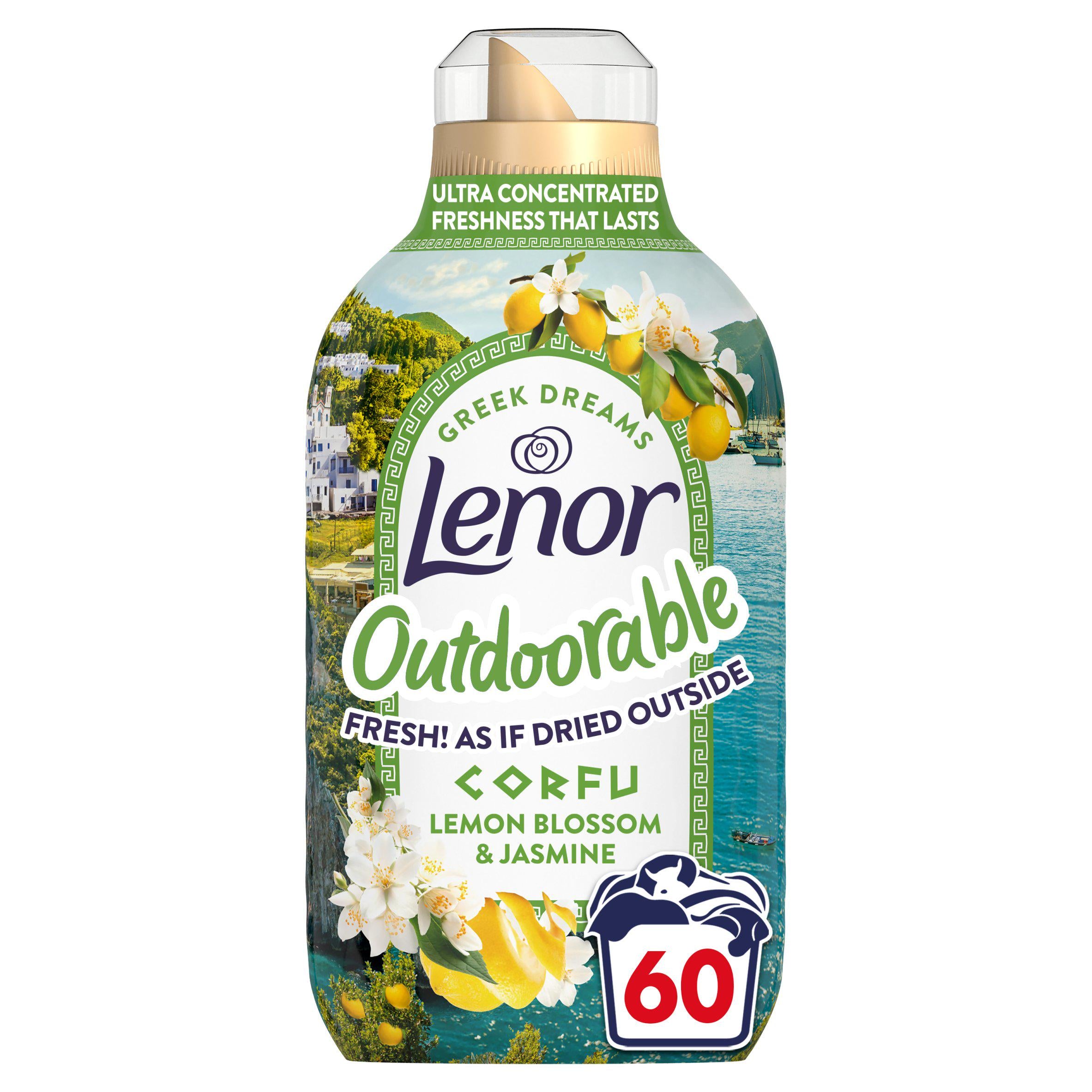 Lenor Outdoorable fabric softener lemon blossom jasmine 60 washes, UK version