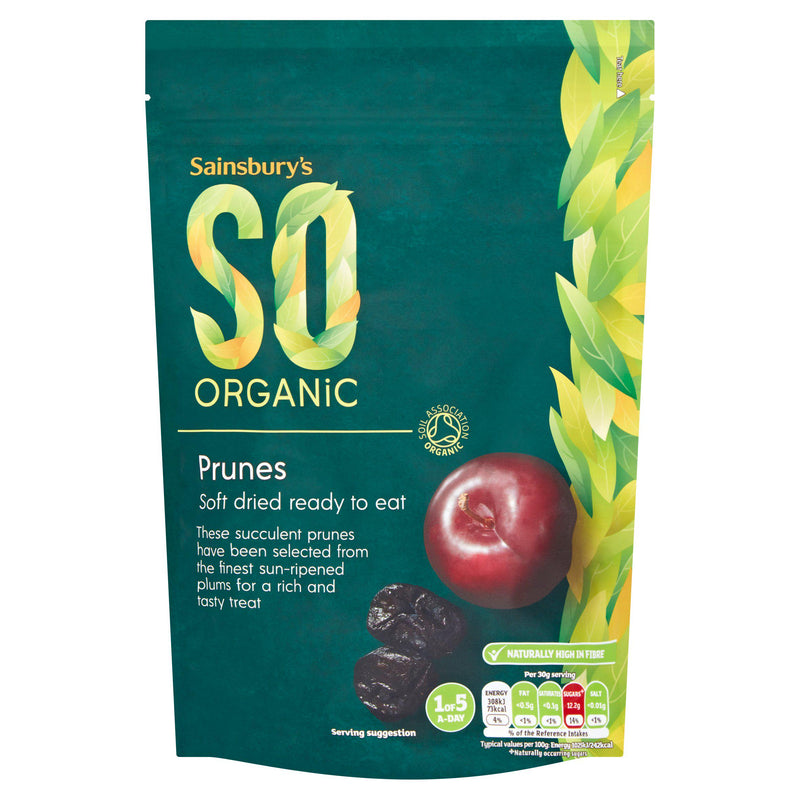Sainsbury's SO Organic prunes 250g (British brand)
