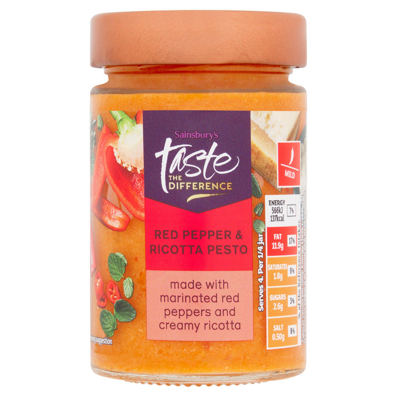 Sainsbury's red pepper ricotta pesto 190g (British brand)
