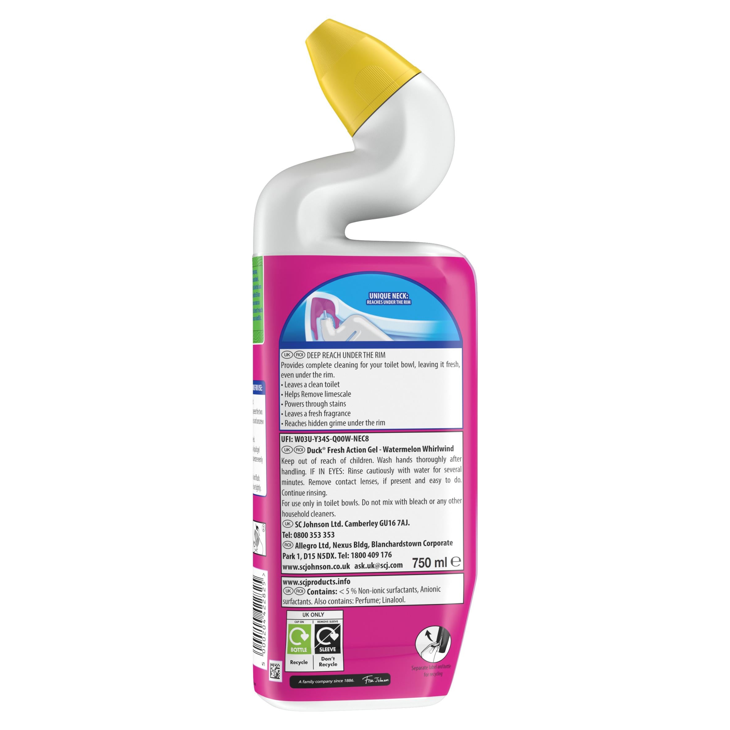 Duck Watermelon Whirlwind toilet cleaner 750ml, imported from the UK