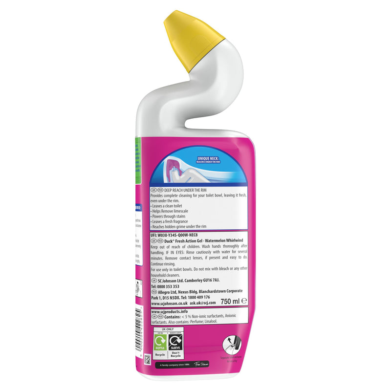 Duck Watermelon Whirlwind toilet cleaner 750ml, imported from the UK