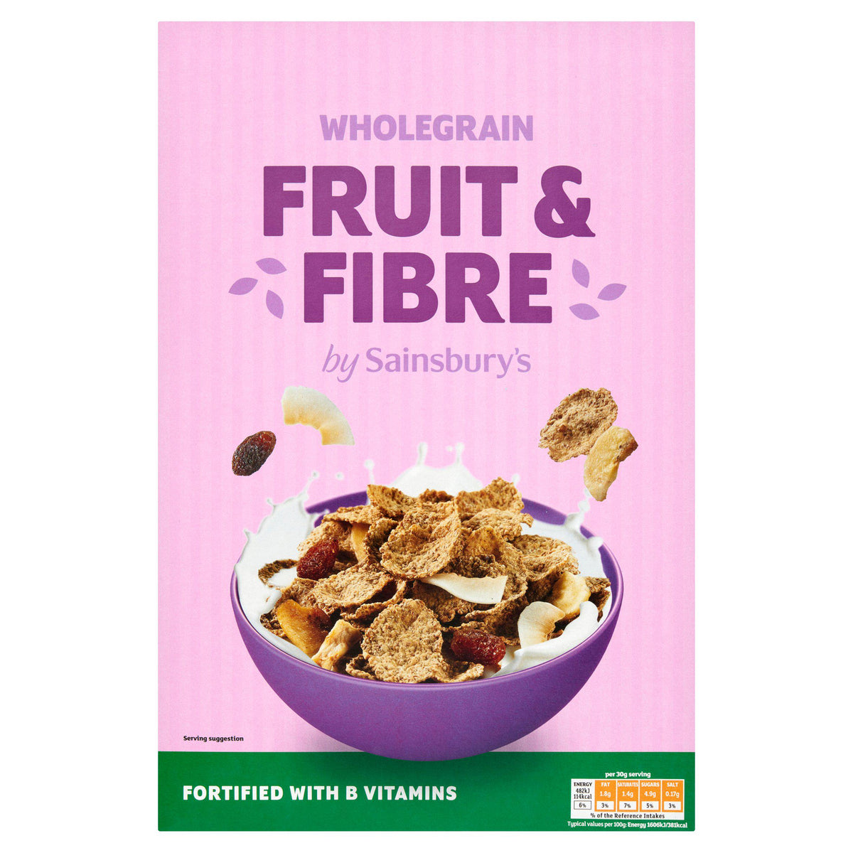 Sainsbury's Wholegrain Fruit & Fibre cereal 750g, imported from the UK