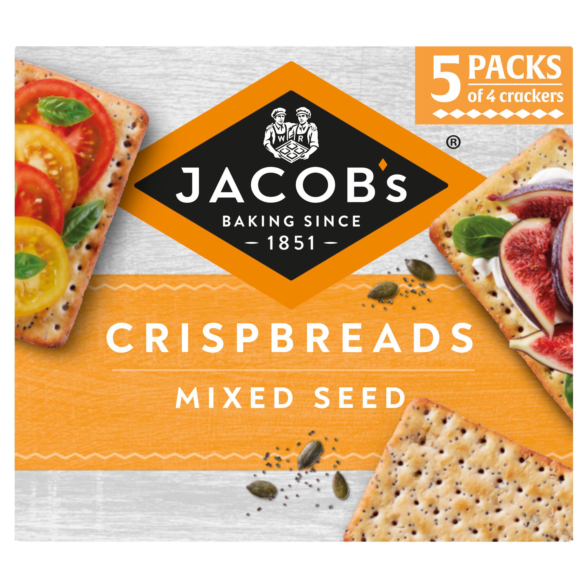 Jacob's crackers mixed seed 5x38g, imported from the UK