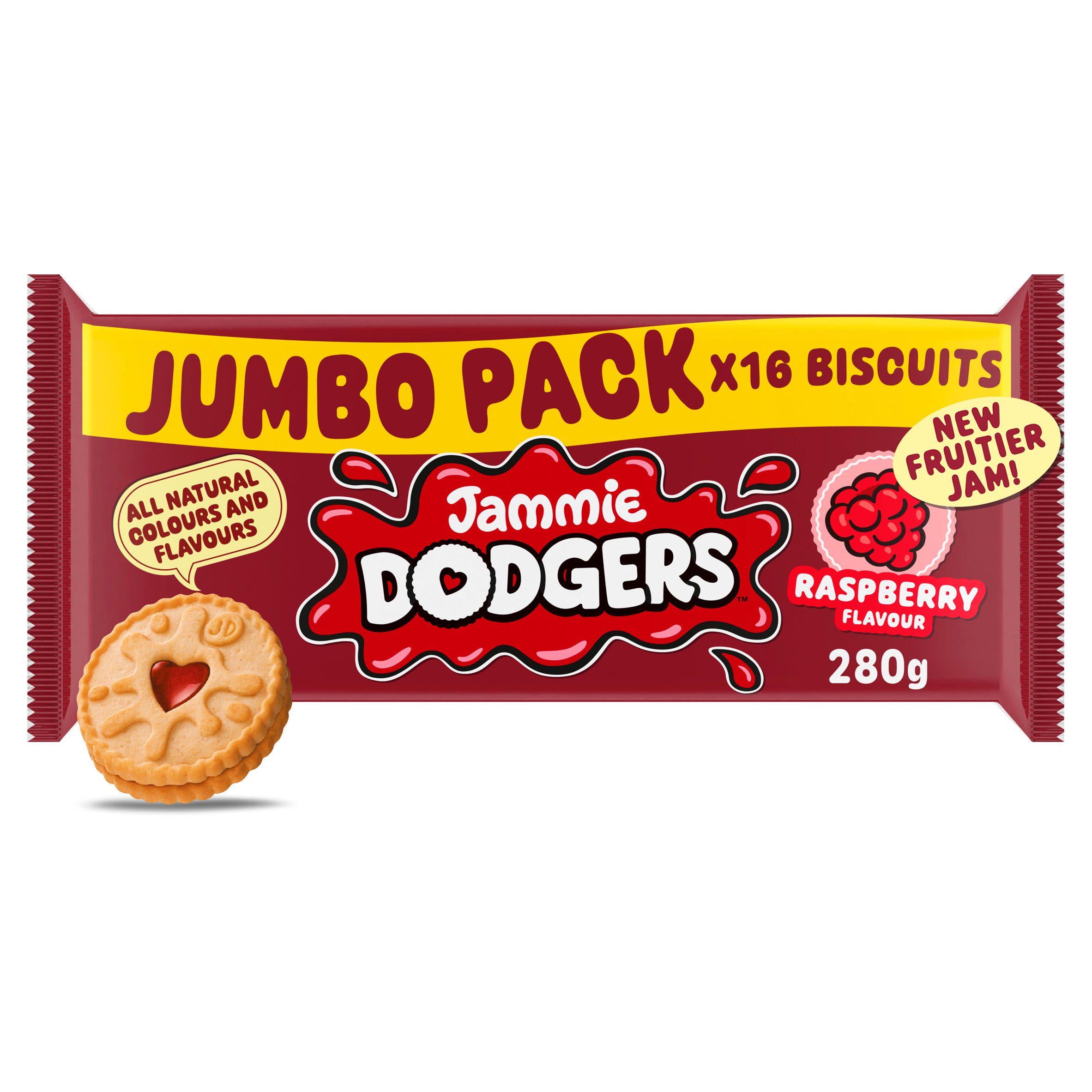Jammie Dodgers raspberry flavour biscuits 280g (British brand)