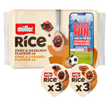 Müller rice pudding chocolate hazelnut caramel multipack, imported from the UK