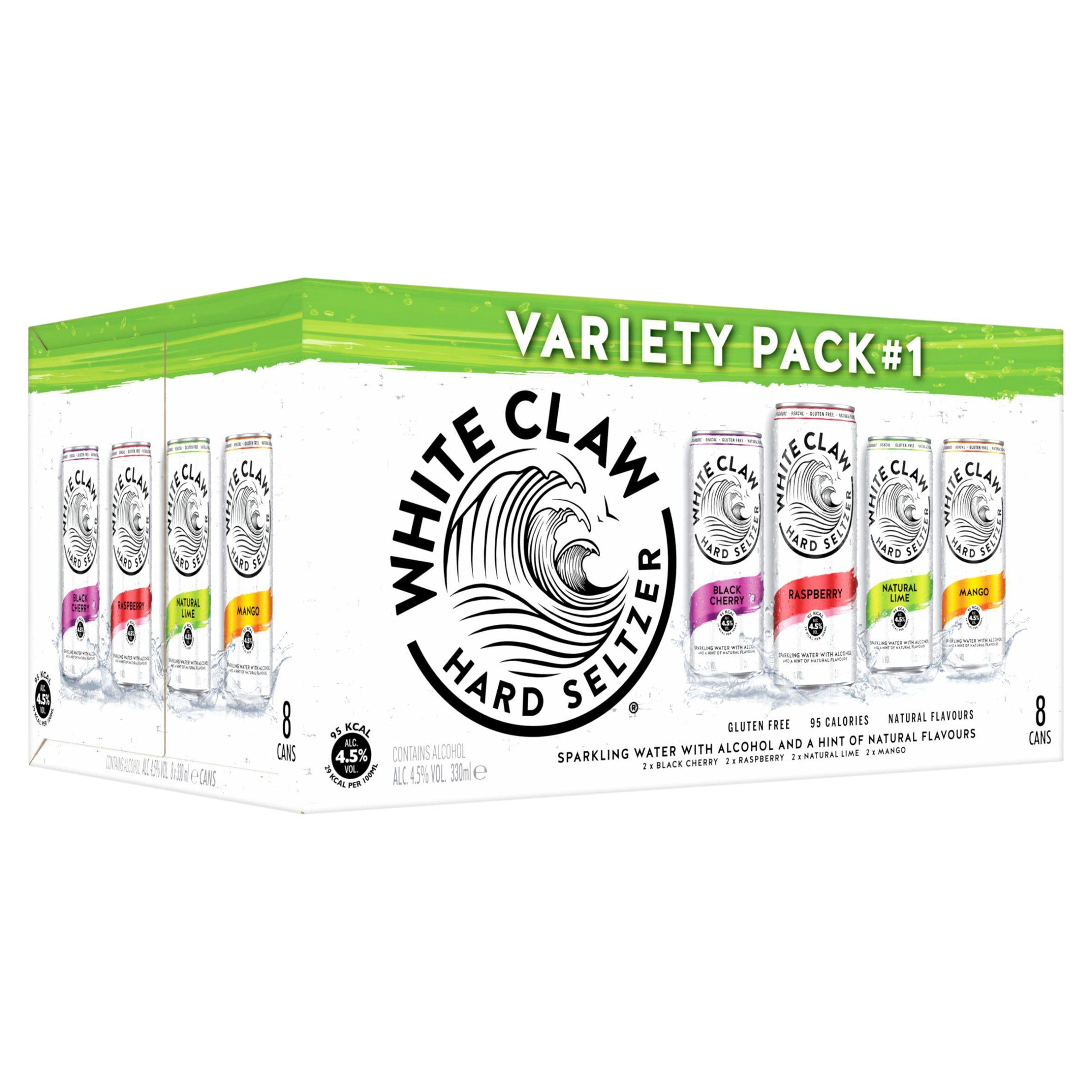 White Claw Hard Seltzer Variety Pack 8x330ml (British brand)