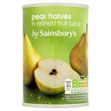 Sainsbury's pear halves in fruit juice 411g, UK version