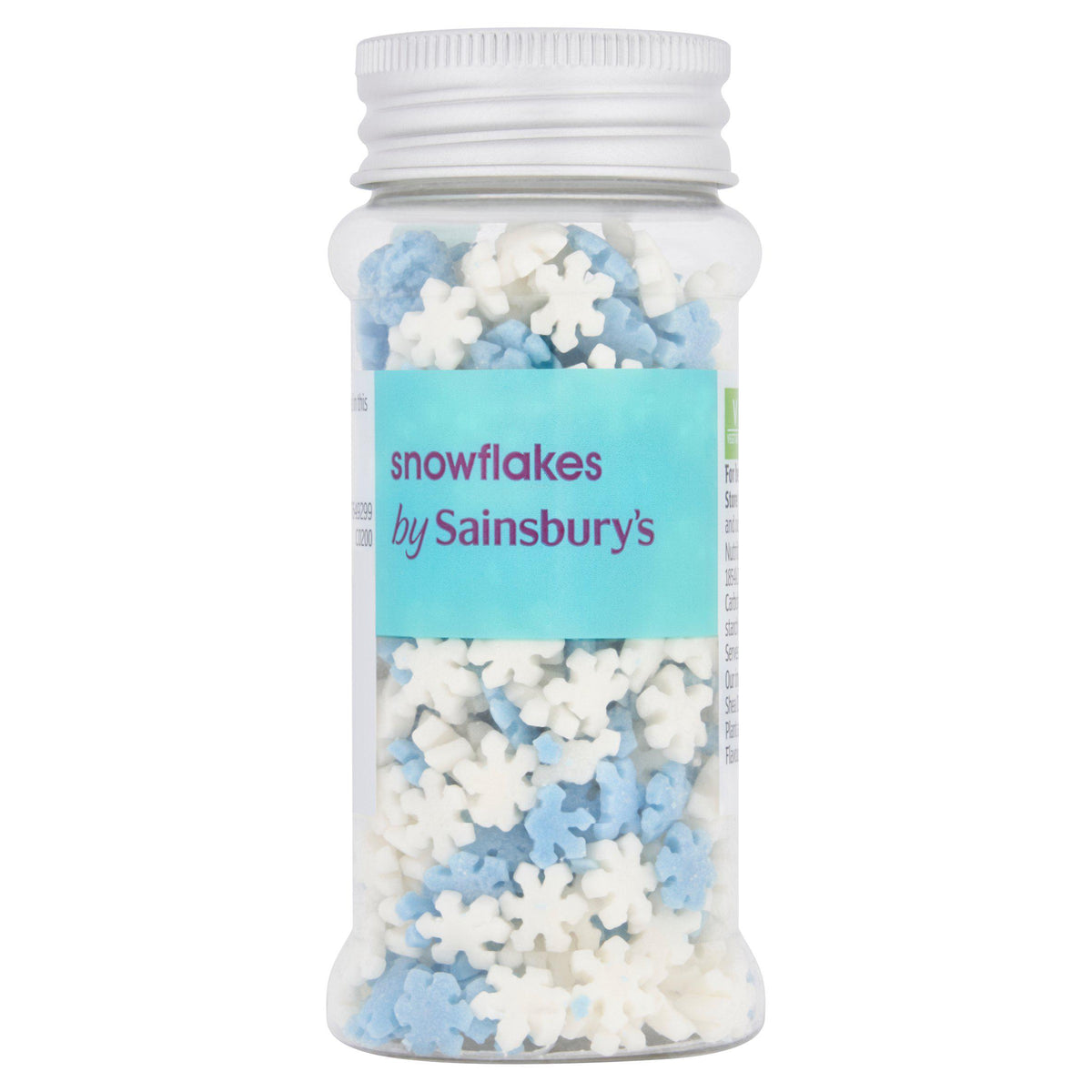 Sainsbury's cake decorations sparkle snowflakes 45g, imported from the UK