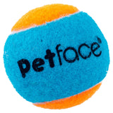 Petface brand squeaky tennis ball toy, imported from the UK