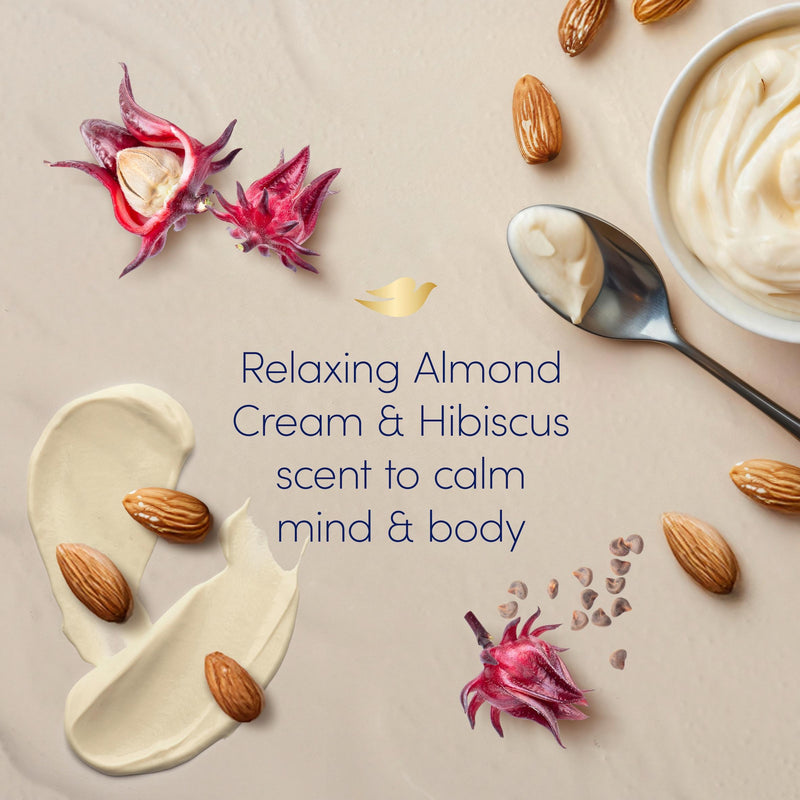Dove almond and hibiscus bath soak 450ml (British brand)