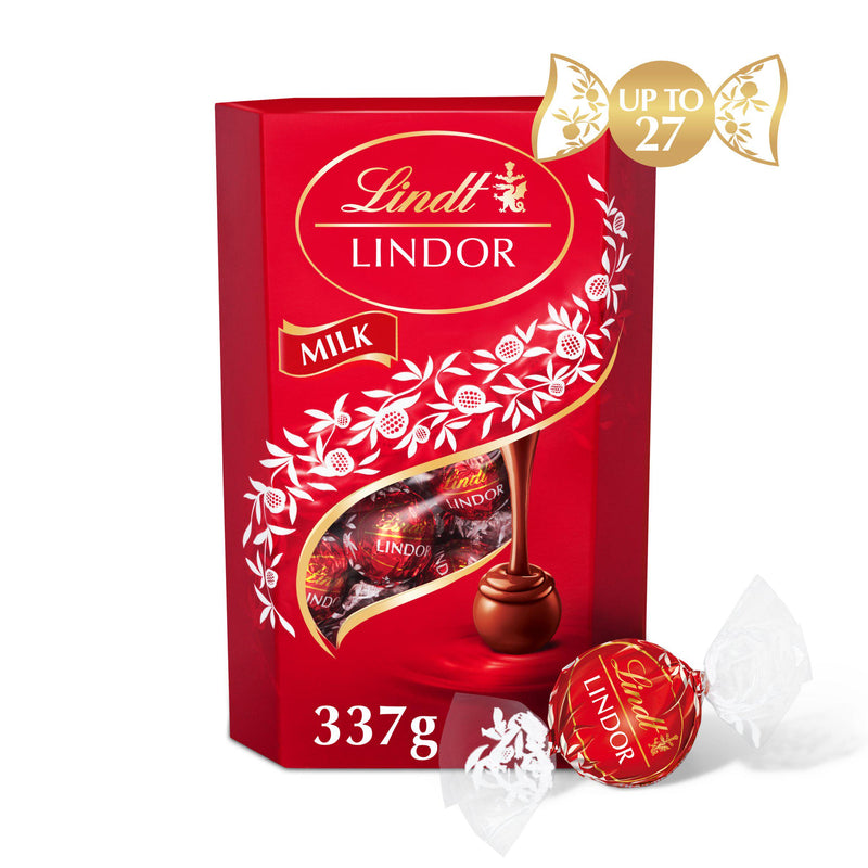 Lindt Lindor milk chocolate truffles box 337g (British brand)