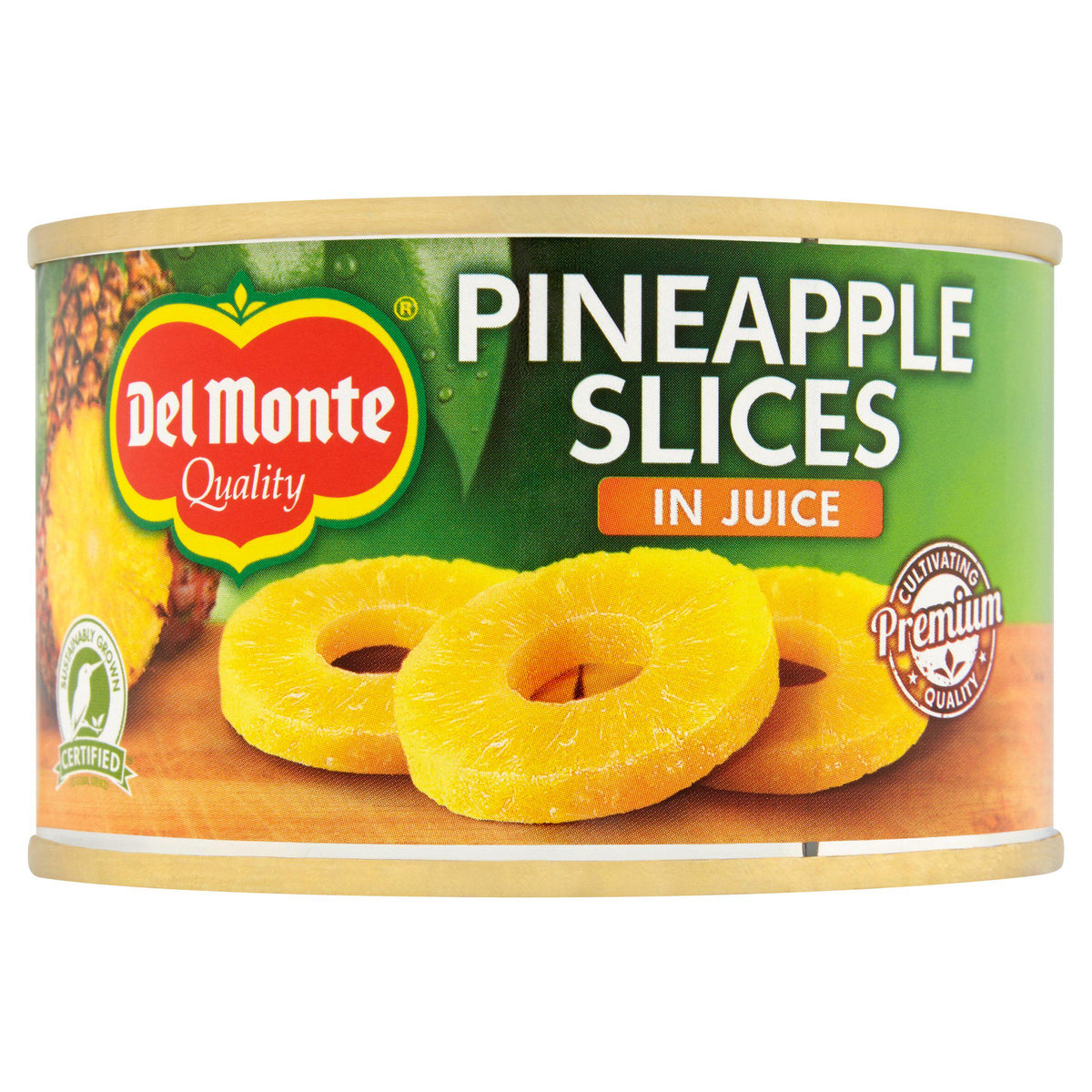 Del Monte pineapple slices in juice 220g, imported from the UK