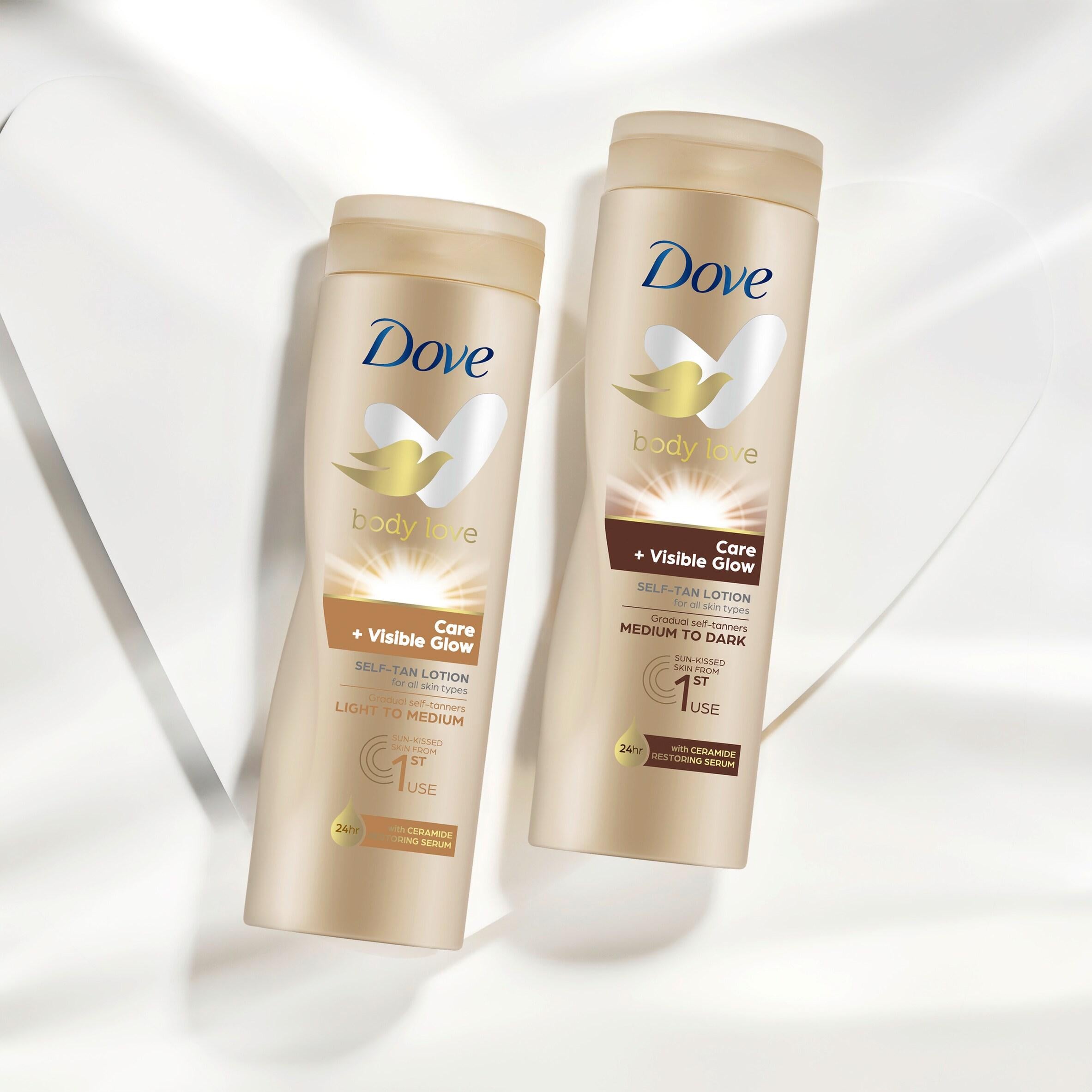 Dove Visible Glow self tan lotion 400ml, imported from the UK
