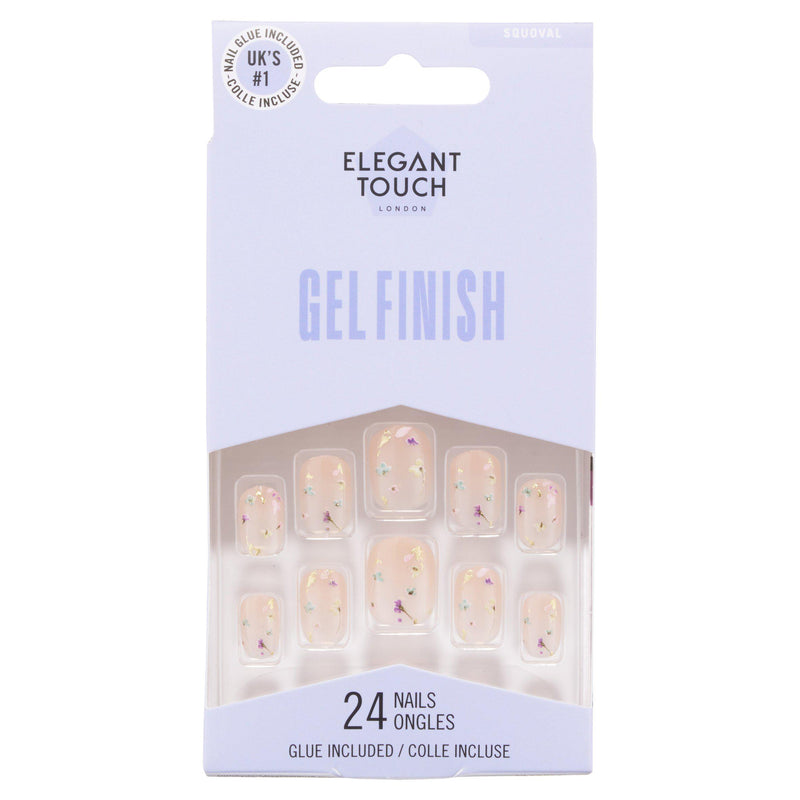 Elegant Touch Squoval Encased Gel Finish Nails - British product